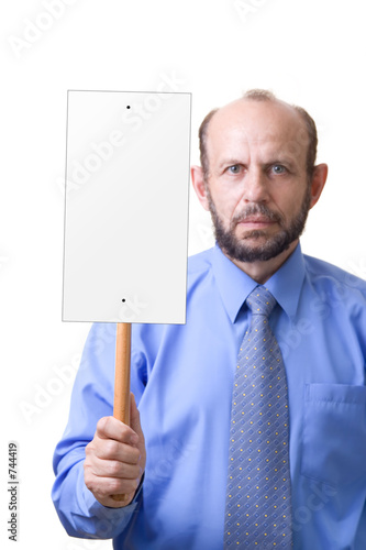 Photo: man with an empty sign man with an empty sign