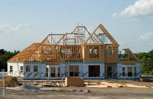 large house under construction