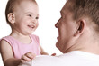 smile baby with father