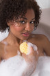 enjoying her bath