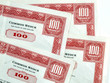 red hundred shares certificates