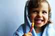girl brushing teeth