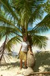 woman under the palm tree