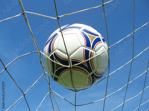 soccer net with ball