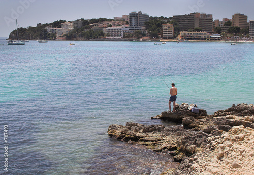 fisherman in palma nova, majorca fisherman in palma nova, majorca