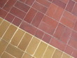 red bricks, beige bricks