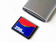 flash memory card being inserted