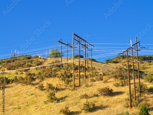 disorderly power lines on hill disorderly power lines on hill