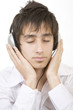 teenager listening to music