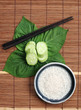 rice and green vegetables - healthy eating