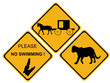 alligator hazard sign