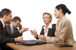 group of business people, negotiate at the desk