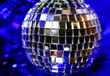 mirror disco globe - isolated on blue