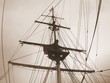 ship rigging in sepia