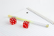 Photo: notebook and dice notebook and dice