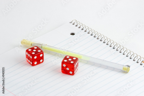 Photo: notebook and dice notebook and dice