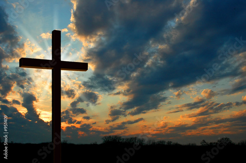 cross at sunset