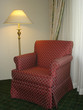 armchair and lamp