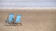 deckchairs on beach deckchairs on beach