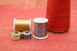 spools composition on fabric