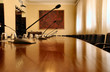 microphones in empty conference hall