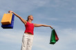 happy woman  with shopping bags