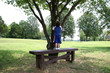toddler boy and tree