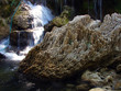 waterfall bottom and  stone