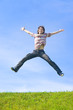 happy jumping