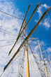 masts against blue sky