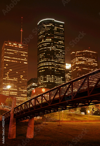 bridge over night skyline bridge over night skyline
