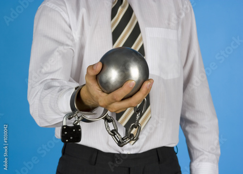 Photo: chained businessman chained businessman