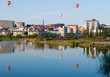 balloons over city