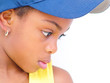 profile of young pretty girl