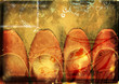 grunge book spread with red shoes