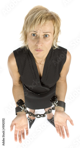 Photo: chained businesswoman chained businesswoman