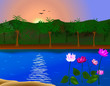 landscape with flower