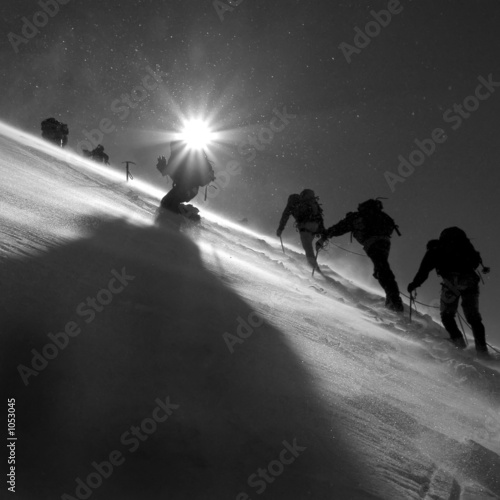 Photo: climbers climbing the glacier climbers climbing the glacier