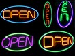 neon open signs