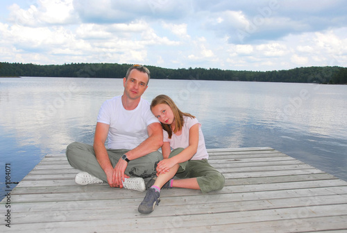 father child lake