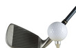 golf ball and club golf ball and club