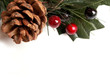 christmas pinecone and holly