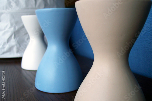 Photo: three colored vases three colored vases