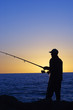 silhouette of fisherman