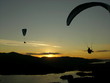 paragliders and sunset from walla crag keswick