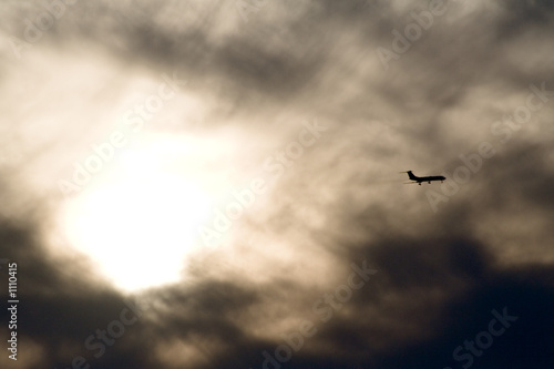 Photo: air liner in evening sky, sunset air liner in evening sky, sunset