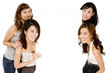 asian women and blank space