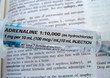 Foto: adrenaline injection adrenaline injection