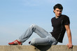 sitting teenager