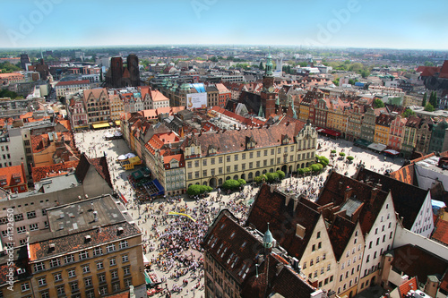 wroclaw town market from above